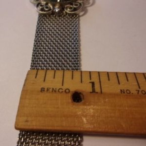 "Vintage Paradise Mesh Cameo Bracelet 7"" Long " - Picture 7 of 8